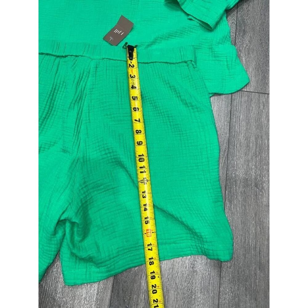 J. Jill Green Papay Cotton Gauze Button Down Y2K Shirt shorts Set M/L A005403 - Picture 13 of 13